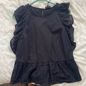 Super cute Black eyelet top!